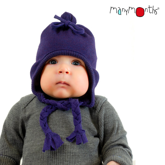 Căciuliță Earflap Original ManyMonths lână merinos - Acai Berry