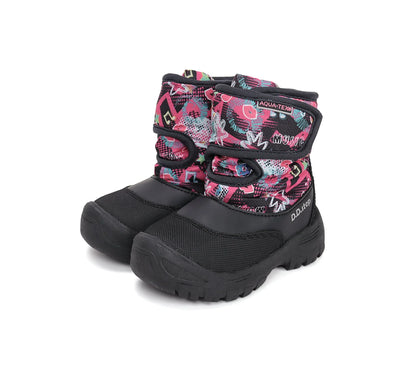 Cizme impermeabile, fete - D.D.Step AQUA-TEX - Black