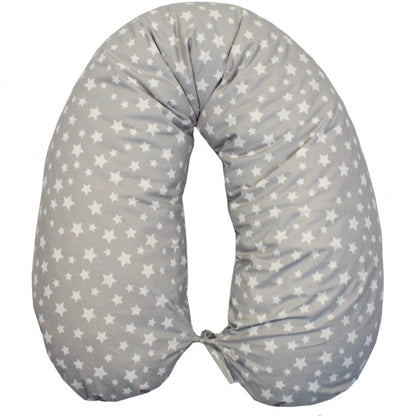 Pernă pentru gravide și alăptare, cu husă detașabilă din bumbac 2 în 1 - Twindeco Grande Alb