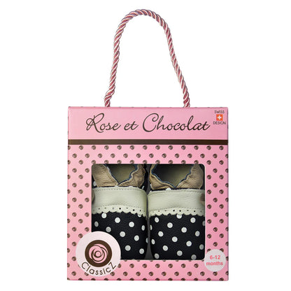 Pantofi interior Rose et Chocolat - Polka Princess Black