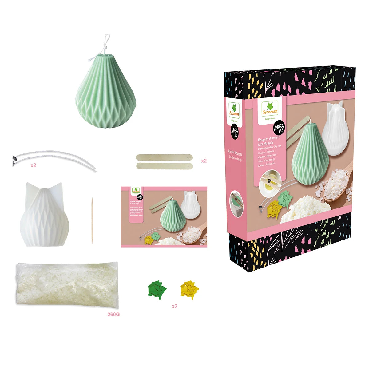 Atelier DIY, lumânări diamant din ceară - Sycomore