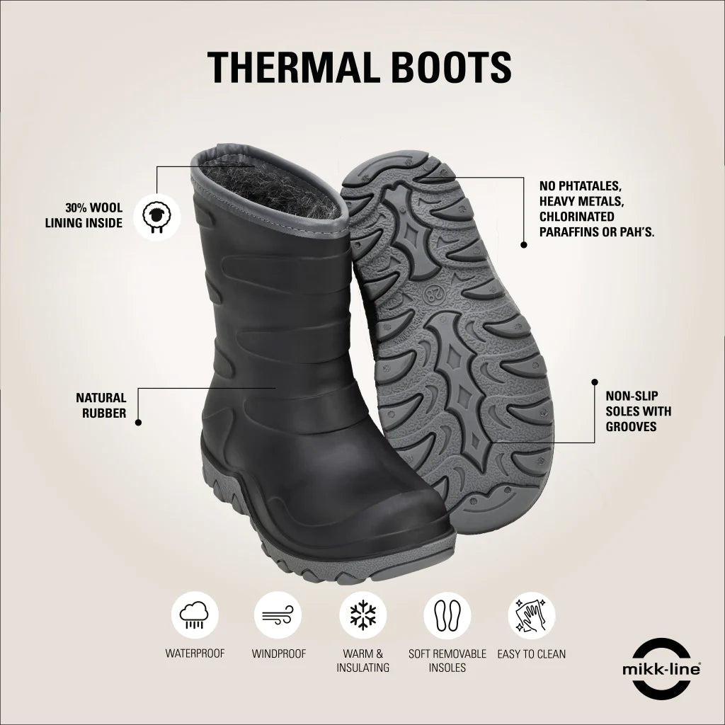 Cizme impermeabile căptușite cu lână Mikk-Line Thermo Boots - Black