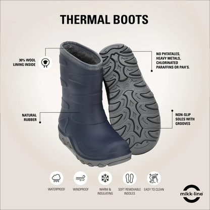Cizme impermeabile căptușite cu lână Mikk-Line Thermo Boots - Blue Nights