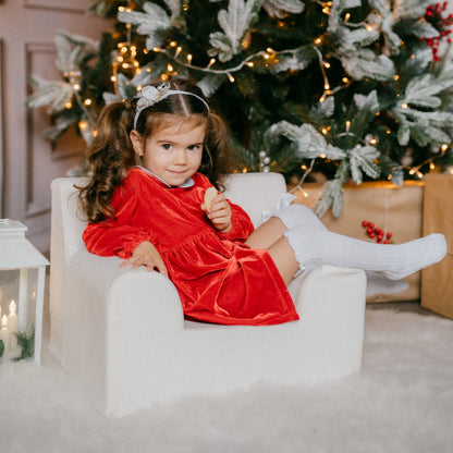 Fotoliu pentru copii Mentă, din catifea - Twindeco