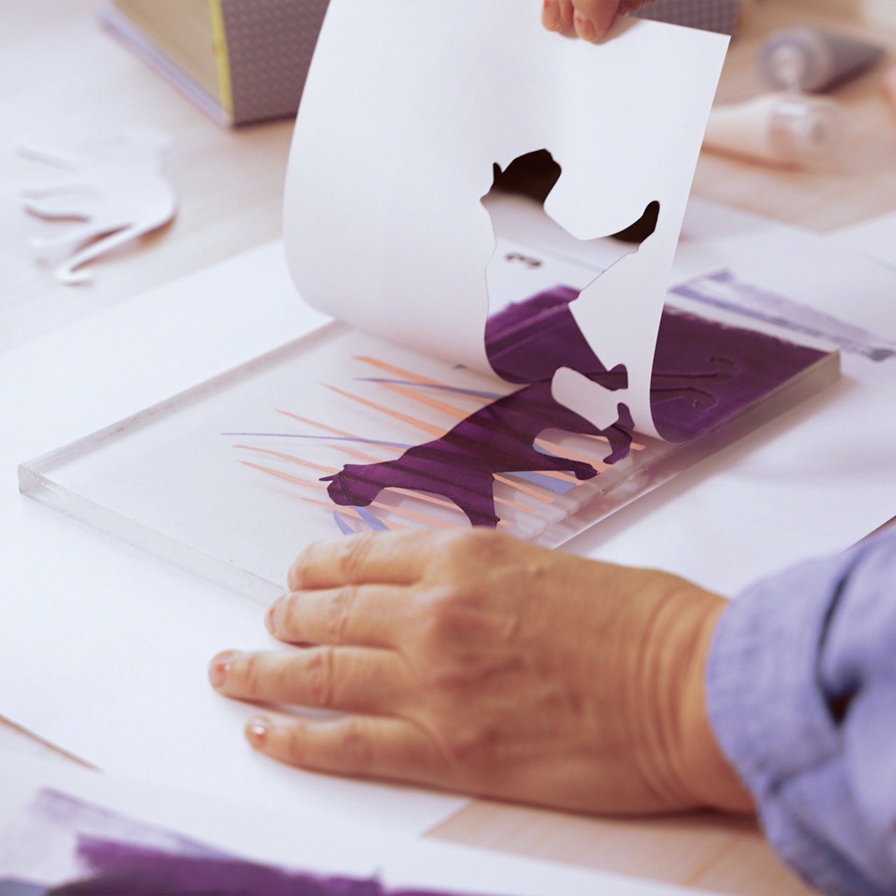 Atelier creativ 47 pentru adulți – Imprimare pe gel, Djeco