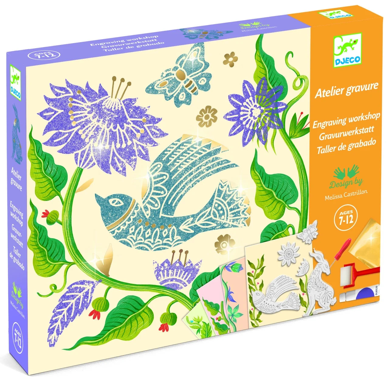 Atelier creativ de gravură – Pasiune pentru flori, Djeco