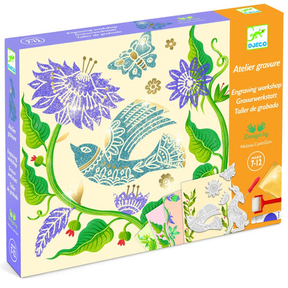 Atelier creativ de gravură – Pasiune pentru flori, Djeco