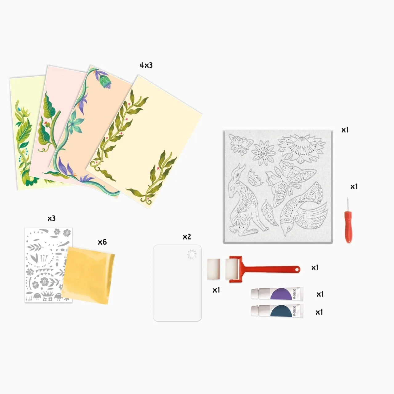 Atelier creativ de gravură – Pasiune pentru flori, Djeco