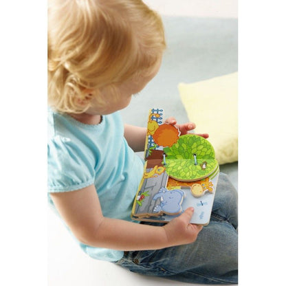 Carte din lemn pentru bebeluși – Animale de la zoo, Haba