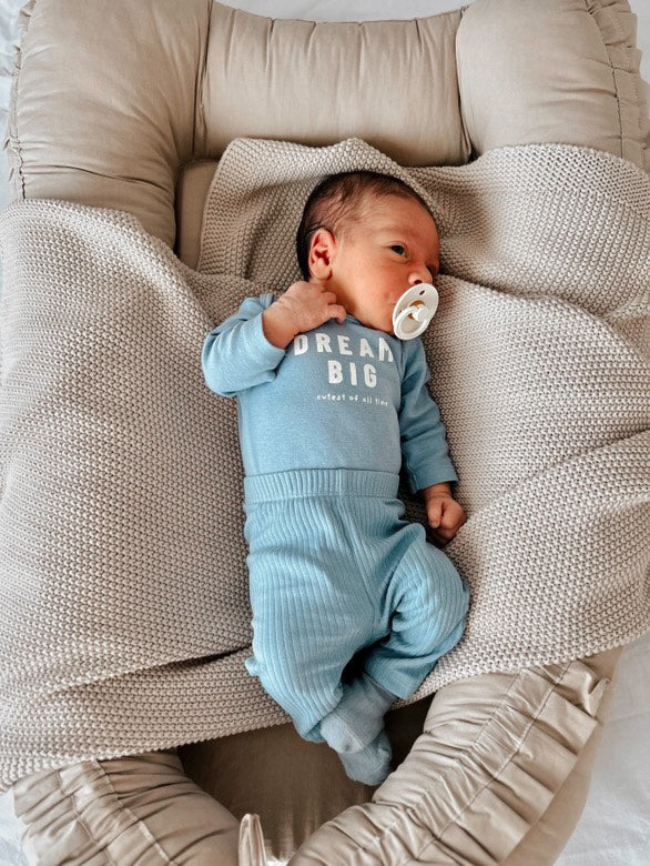 Baby Nest Bej cu Volănașe - Twindeco - Beige Cotton Flower