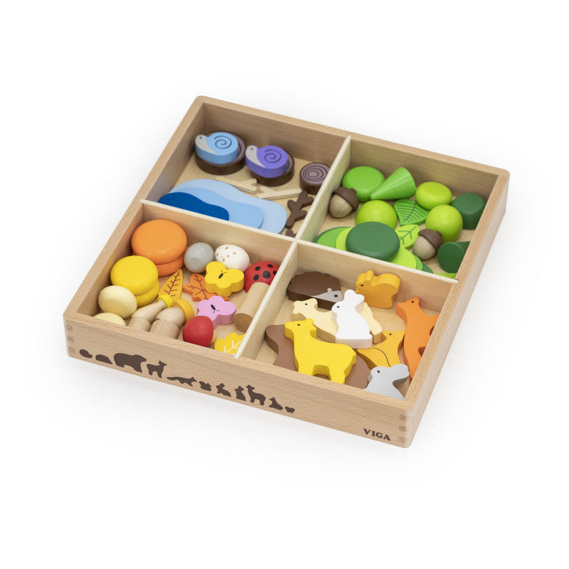 Blocuri din lemn colorate Poveştile Naturii (58 piese), Viga