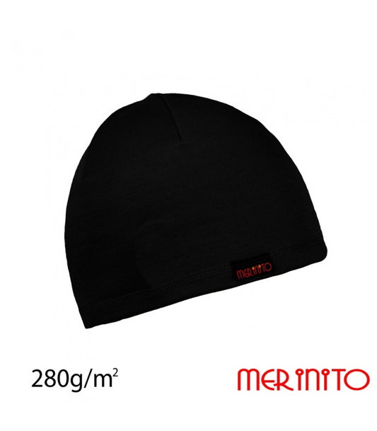 Căciulă 100% lână merinos pentru copii - Merinito - Phantom Black