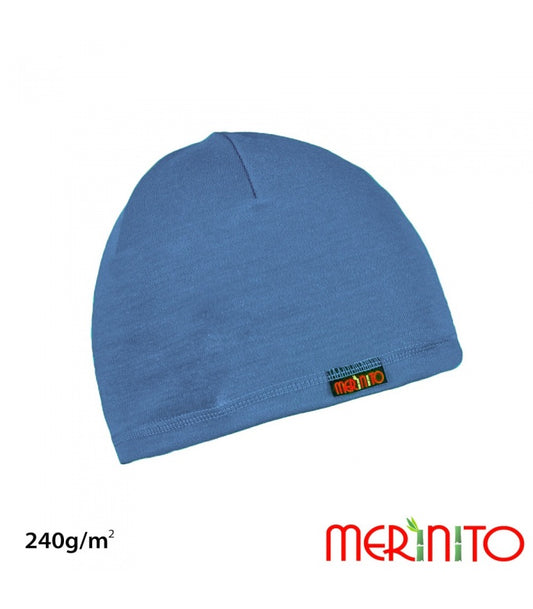Căciulă copii Merinito 240g lână merinos și bambus - Blue Aster