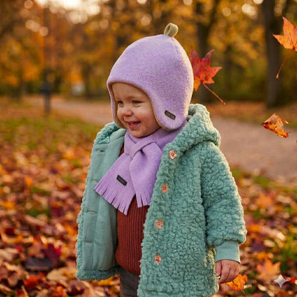 Căciulă din lână fleece dublată cu bumbac - Pure Pure - Inka Lilac