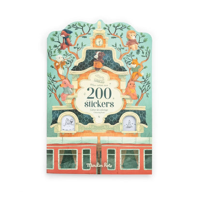 Carte de colorat cu stickere Gașca lui Jojo, Moulin Roty