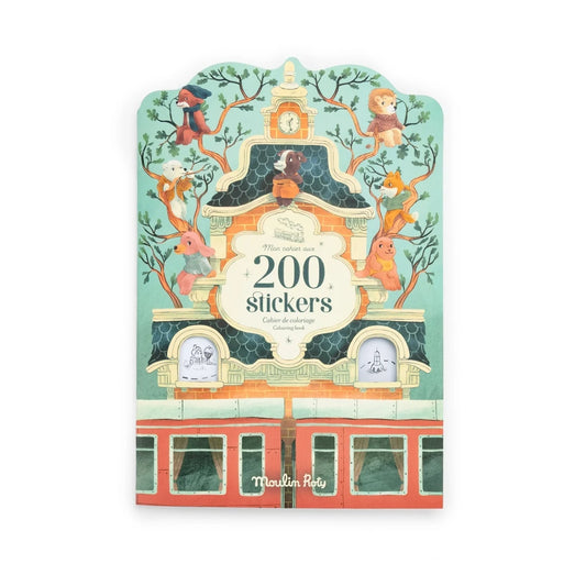 Carte de colorat cu stickere Gașca lui Jojo, Moulin Roty