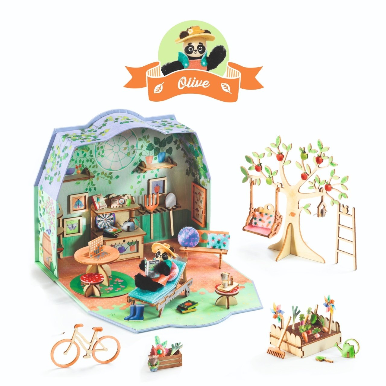 Căsuță miniaturală de asamblat și colorat Olive, Djeco