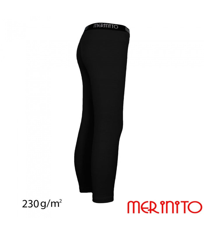 Colanți copii 230g lână merinos - Merinito - Black Dark