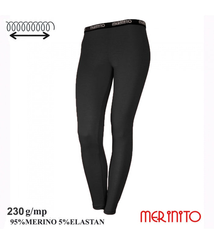 Colanți damă Merinito 230g 95% lână merinos 5% elastan - Space Black