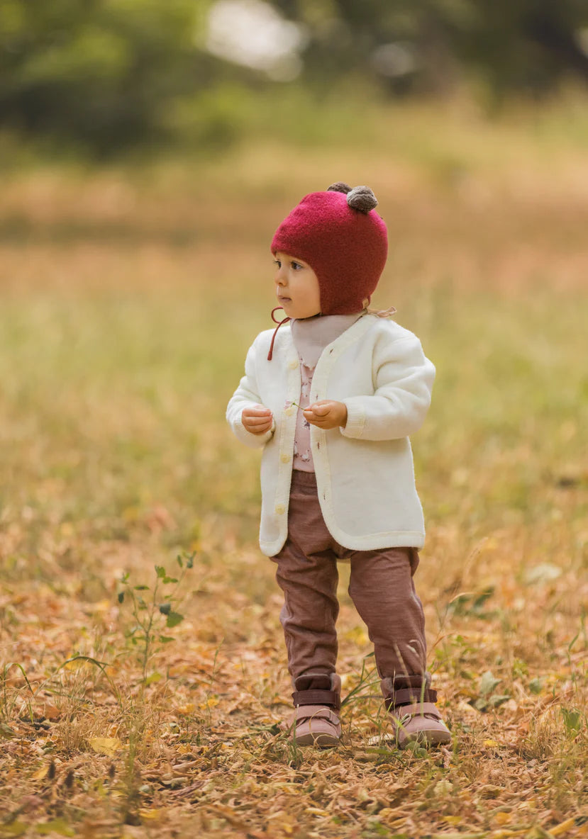 Joha - Colanți din lână merinos și bambus organic - Goose Dark Rose