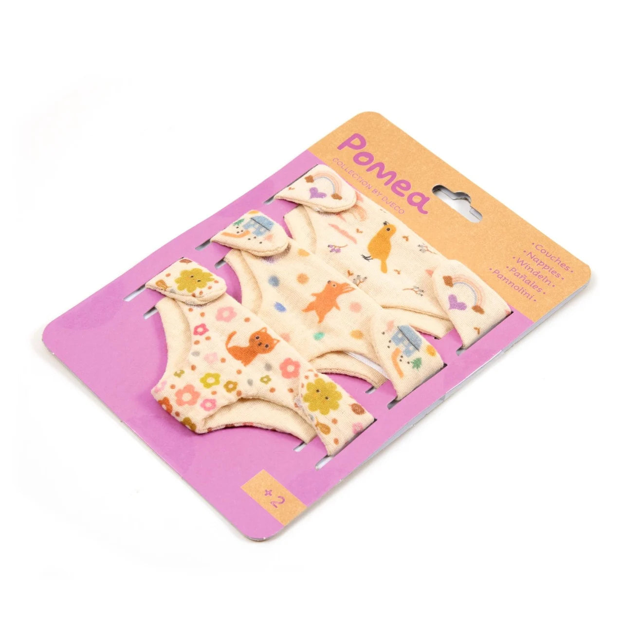 Set 3 scutece pentru păpuși bebeluș - Colecția Pomea, Djeco