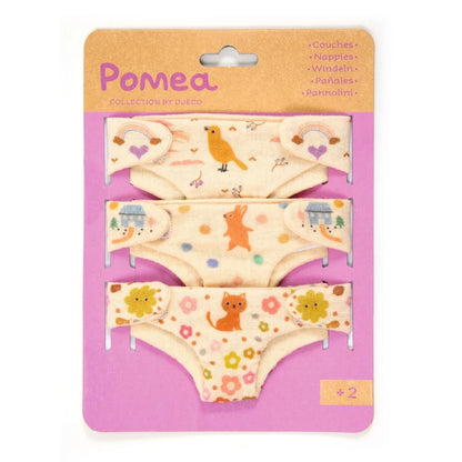 Set 3 scutece pentru păpuși bebeluș - Colecția Pomea, Djeco