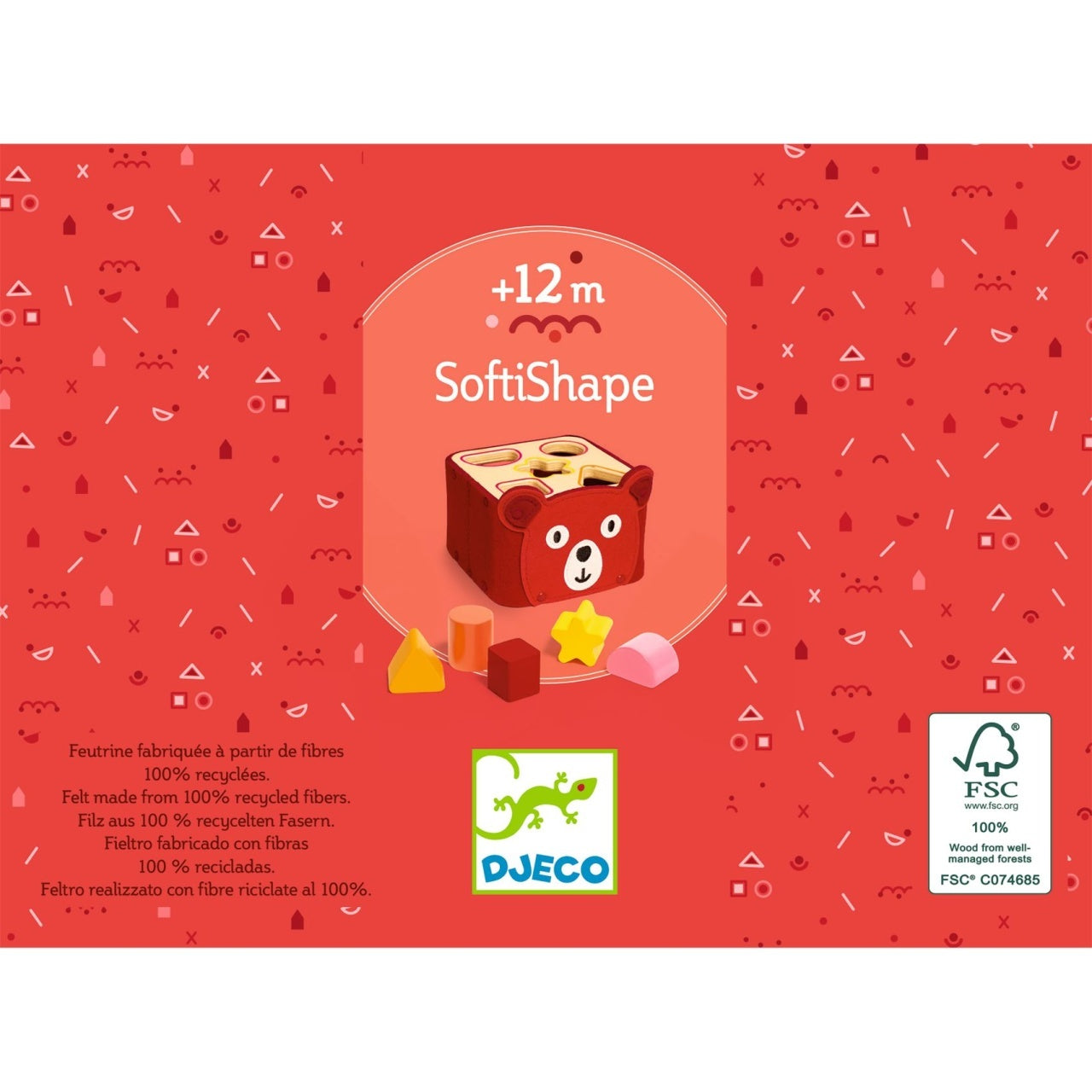 Cutie sortatoare din lemn SoftiShape, Djeco
