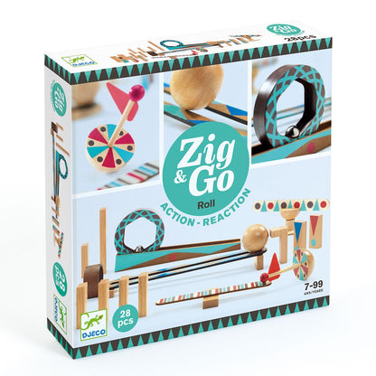 Zig&Go Djeco, set de construcție trasee, 28 piese