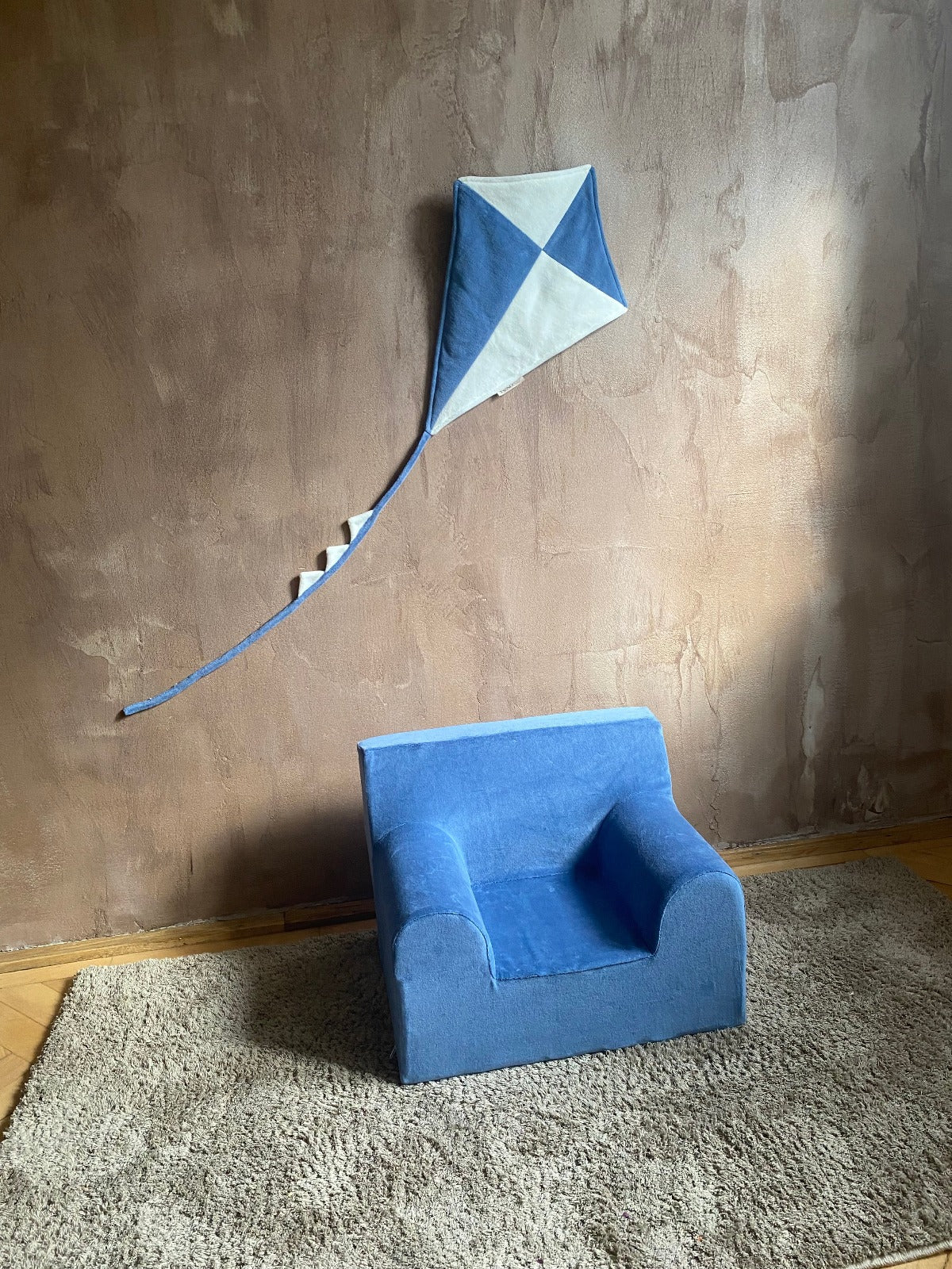 Fotoliu pentru copii Mentă, din catifea - Twindeco