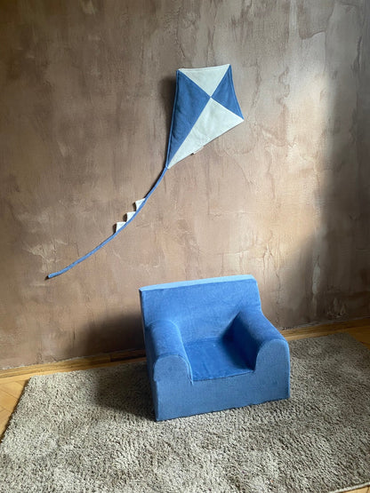 Fotoliu pentru copii Mentă, din catifea - Twindeco