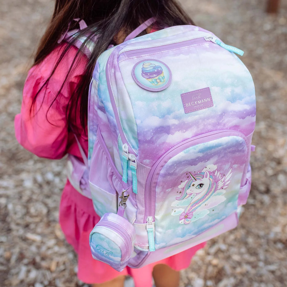Ghiozdan, rucsac ergonomic cu pernǎ de aer Beckmann Active Air FLX, Unicorn