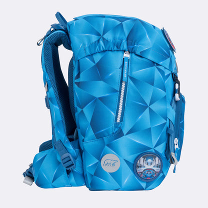 Ghiozdan ergonomic Beckmann pentru școală, Clasic, Blue Lightning