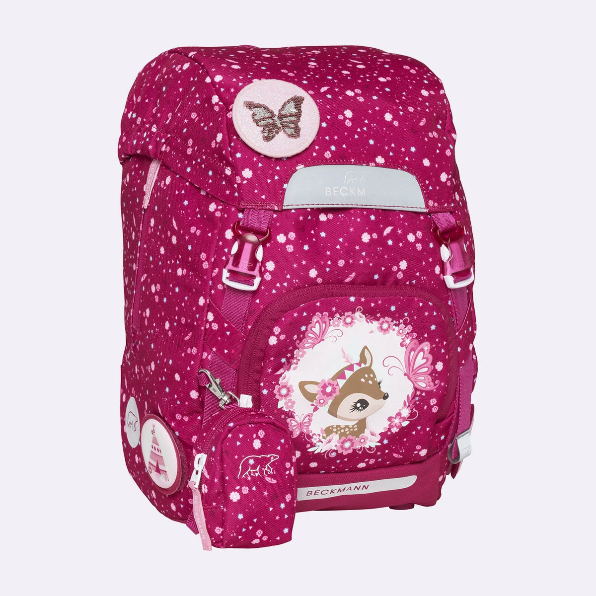 Ghiozdan, rucsac ergonomic Beckmann pentru școală, Clasic, Forest Deer Red