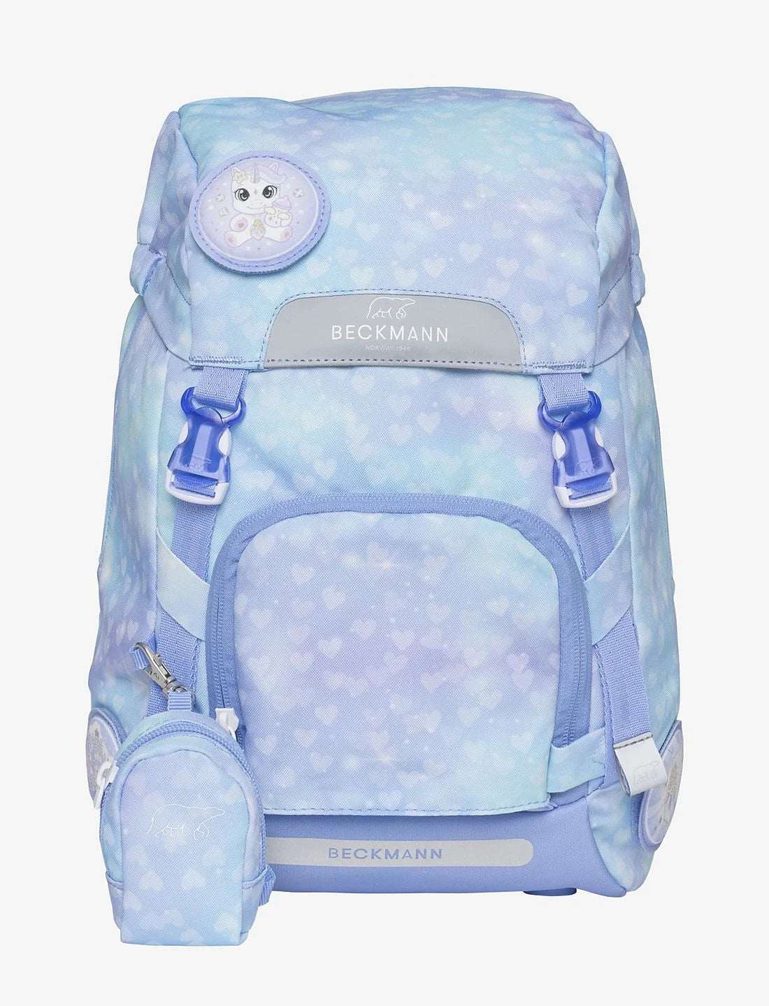 Ghiozdan ergonomic Beckmann pentru școală, Clasic, Unicorn Princess Ice Blue