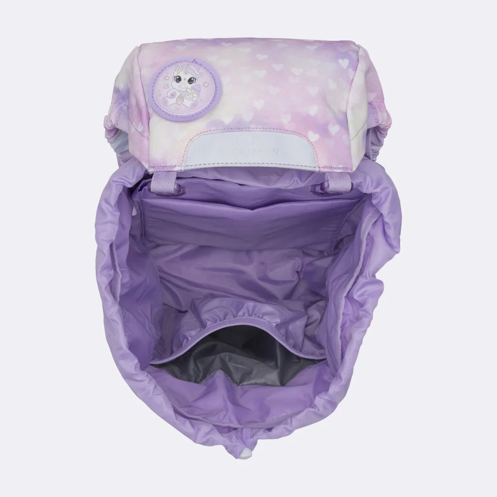 Ghiozdan ergonomic Beckmann pentru școală, Clasic, Unicorn Princess Purple