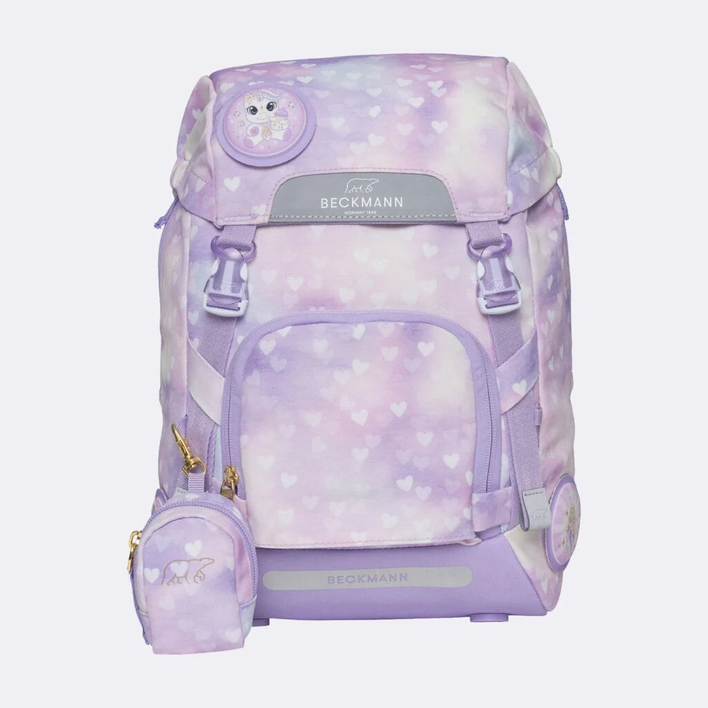 Ghiozdan ergonomic Beckmann pentru școală, Clasic, Unicorn Princess Purple