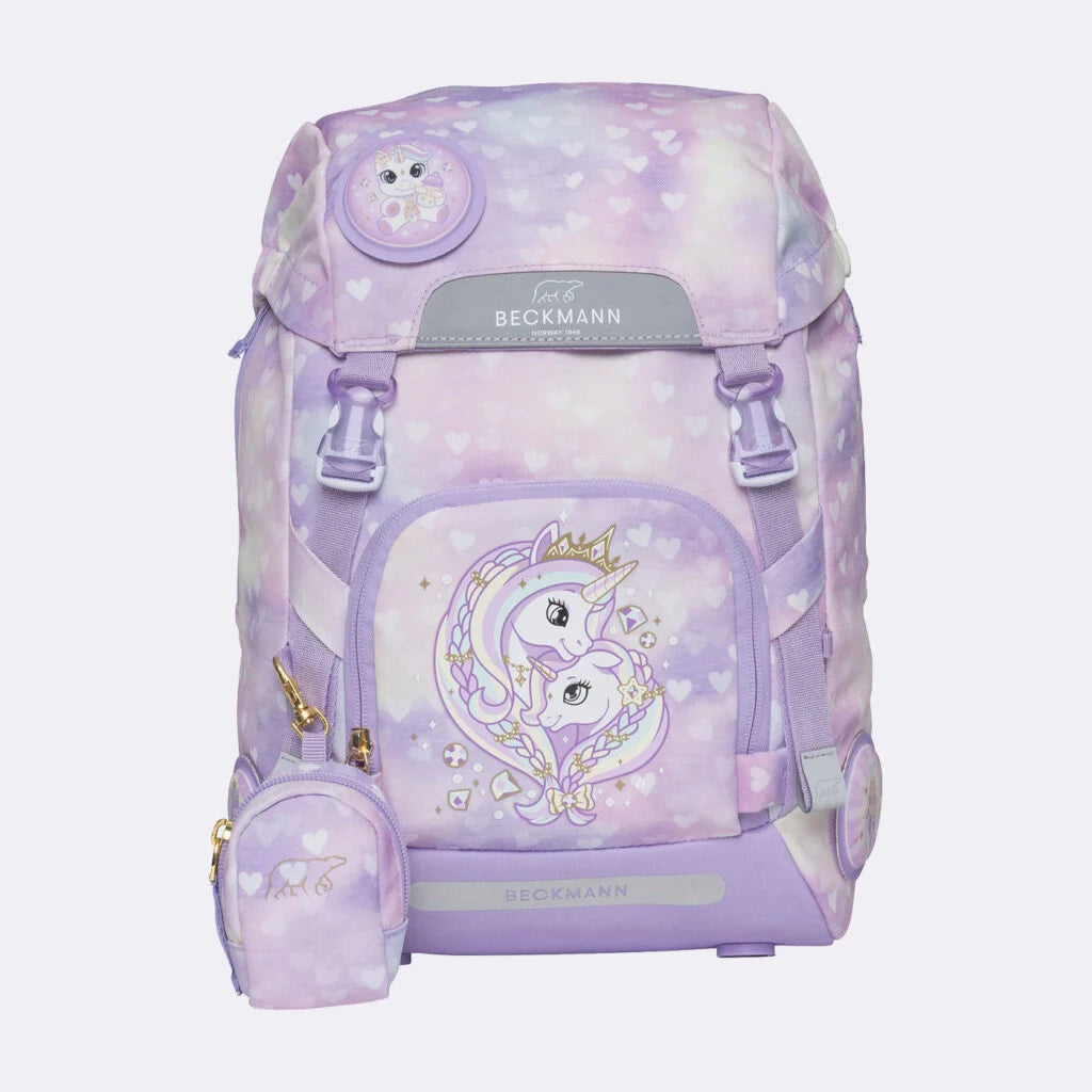 Ghiozdan ergonomic Beckmann pentru școală, Clasic, Unicorn Princess Purple