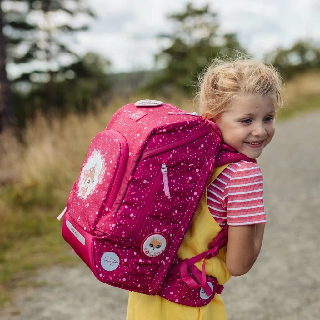 Ghiozdan, rucsac ergonomic cu pernǎ de aer Beckmann, Active Air FLX, Forest Deer Red