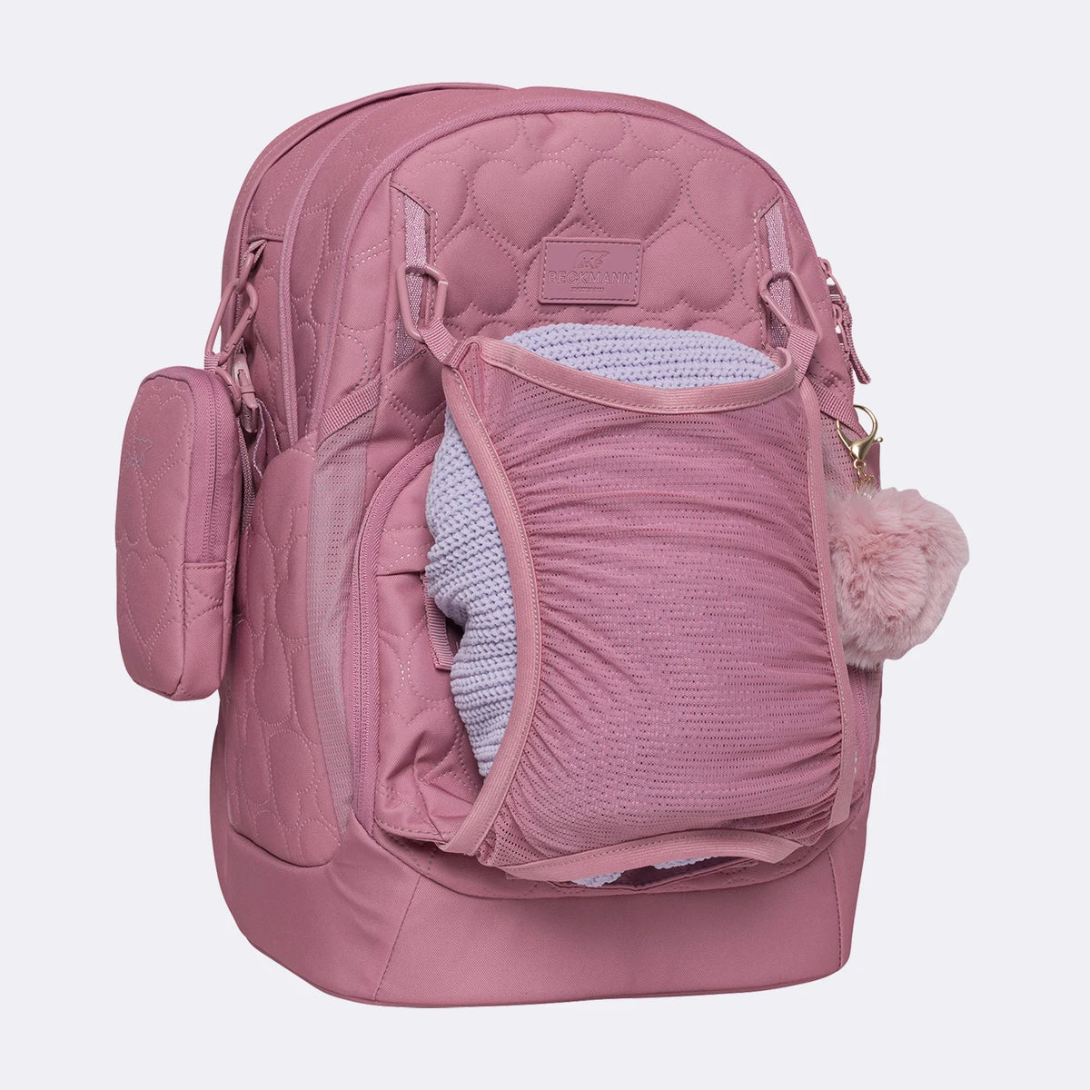 Ghiozdan, rucsac ergonomic Beckmann, Sport Air, Padded hearts rose
