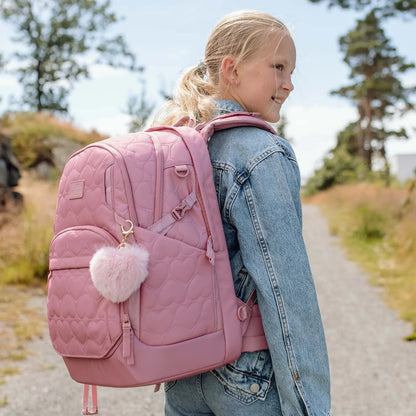 Ghiozdan, rucsac ergonomic Beckmann, Sport Air, Padded hearts rose