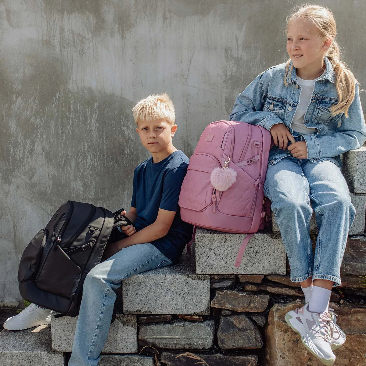 Ghiozdan, rucsac ergonomic Beckmann, Sport Air, Padded hearts rose