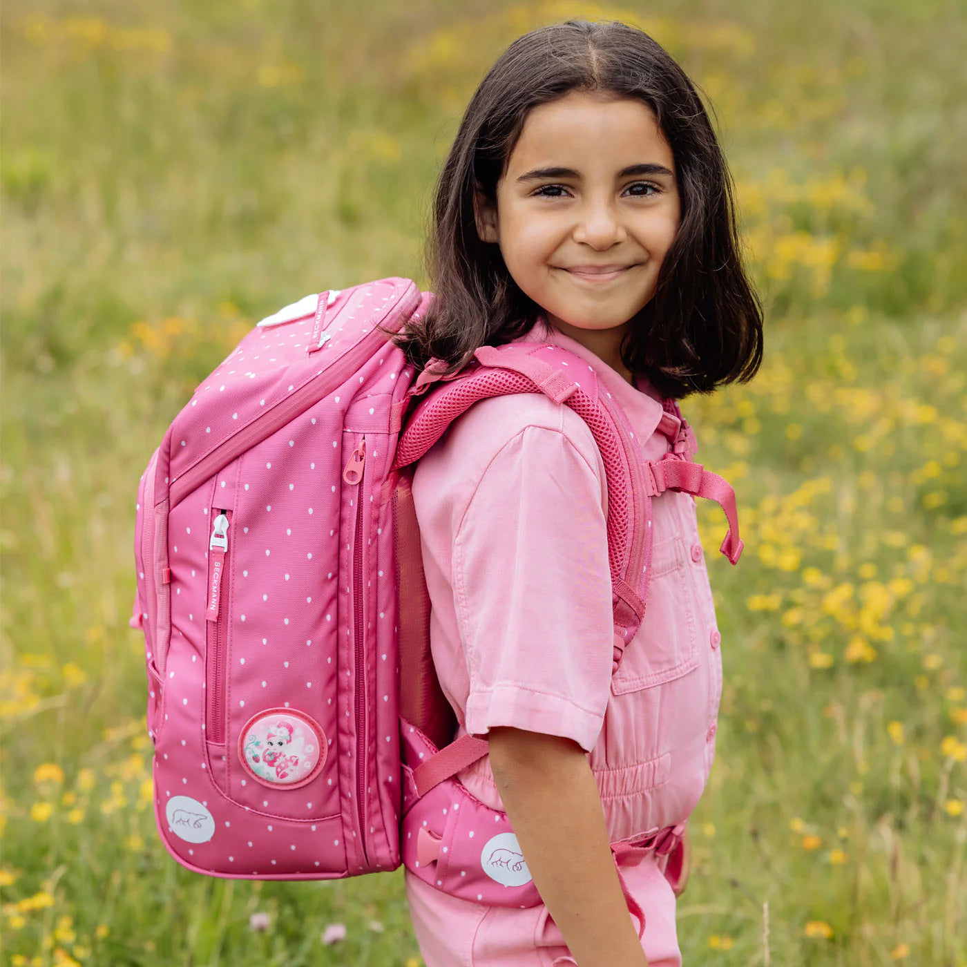Ghiozdan, rucsac ergonomic cu perna de aer Beckmann, Active Air FLX, Strawberry