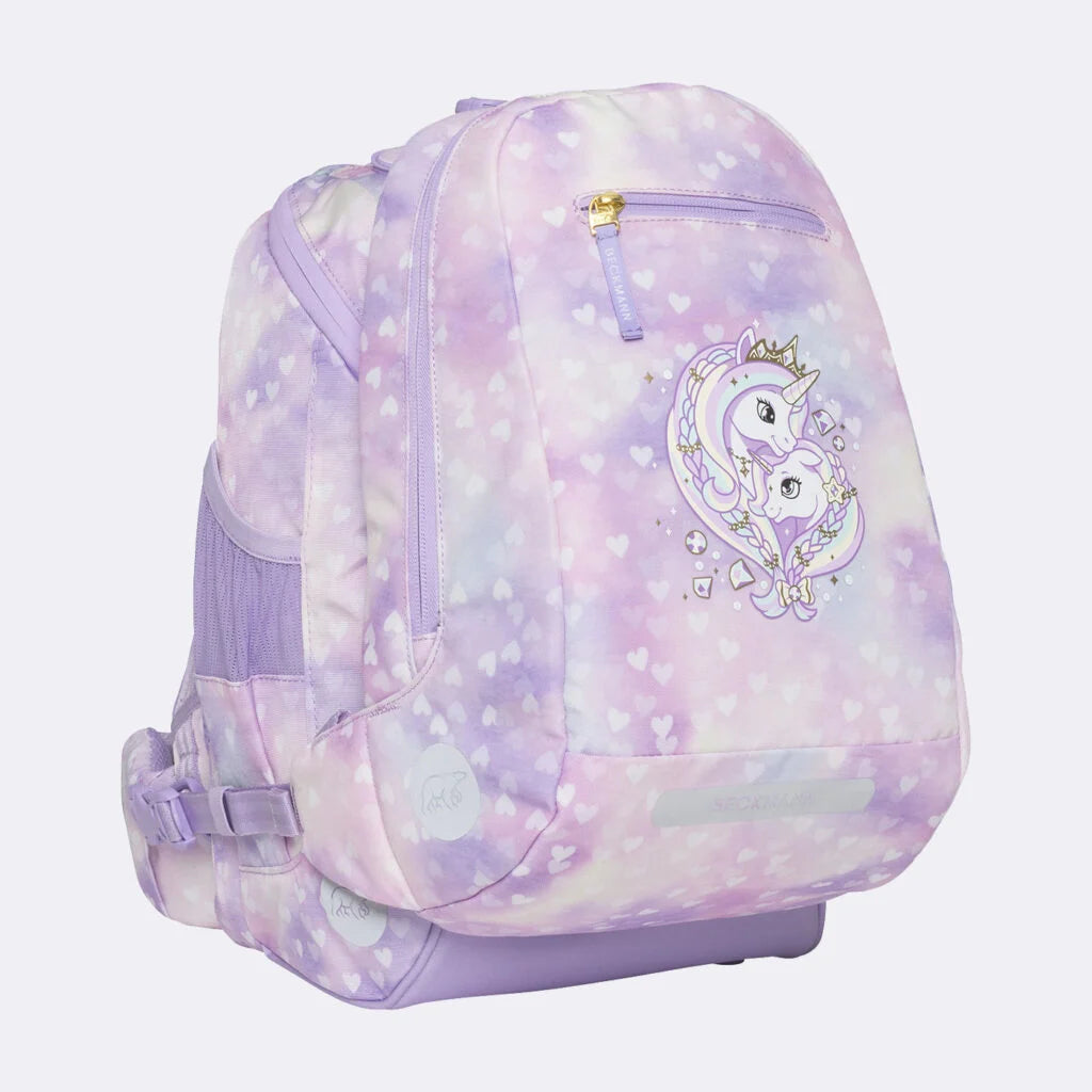 Ghiozdan, rucsac ergonomic cu pernǎ de aer Beckmann, Active Air FLX, Unicorn Princess Purple