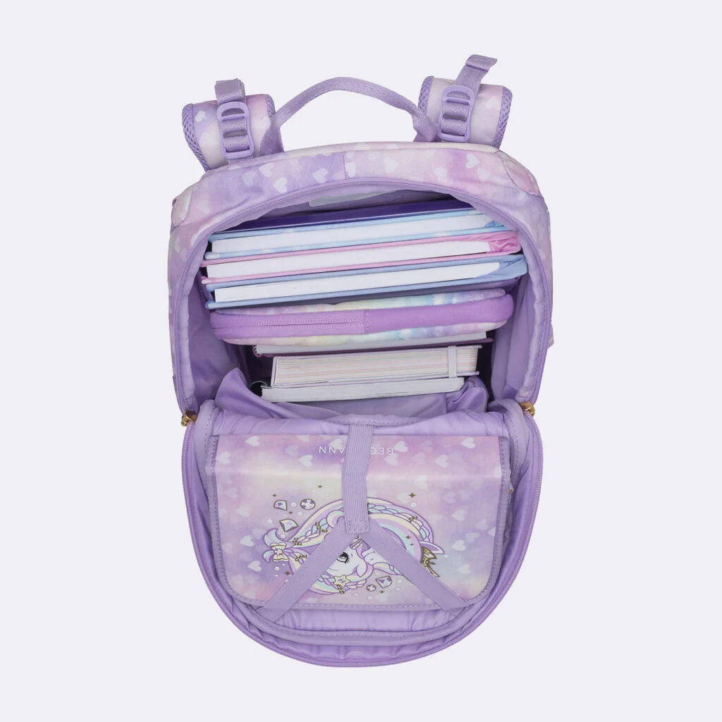 Ghiozdan, rucsac ergonomic cu pernǎ de aer Beckmann, Active Air FLX, Unicorn Princess Purple