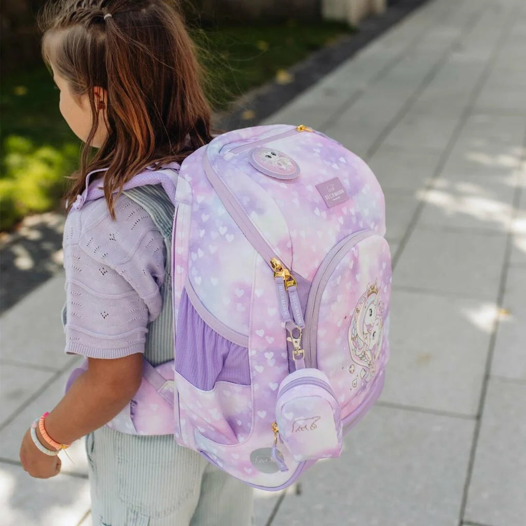 Ghiozdan, rucsac ergonomic cu pernǎ de aer Beckmann, Active Air FLX, Unicorn Princess Purple