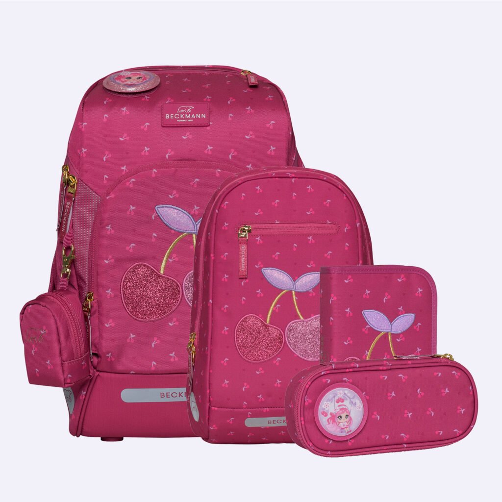 Ghiozdan, rucsac ergonomic cu perna de aer Beckmann, SET ACTIVE AIR FLX 6 PIESE, CHERRY