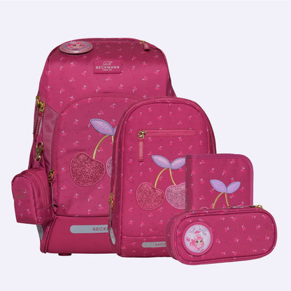 Ghiozdan, rucsac ergonomic cu pernǎ de aer Beckmann, set Active Air FLX 6 piese, Cherry