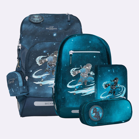 Ghiozdan, rucsac ergonomic cu perna de aer Beckmann, SET ACTIVE AIR FLX 6 PIESE, NINJA MASTER