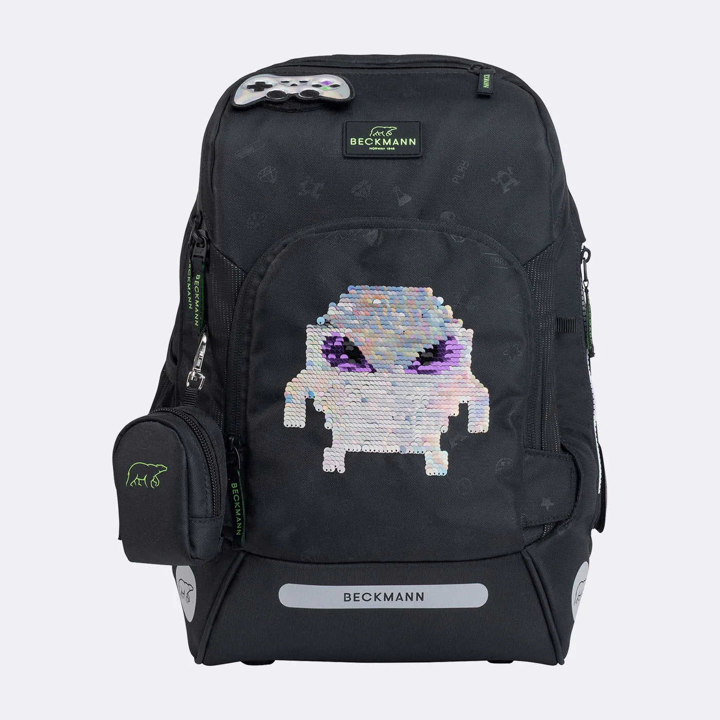 Ghiozdan, rucsac ergonomic cu pernǎ de aer Beckmann, set Active Air FLX 6 piese, Pixel