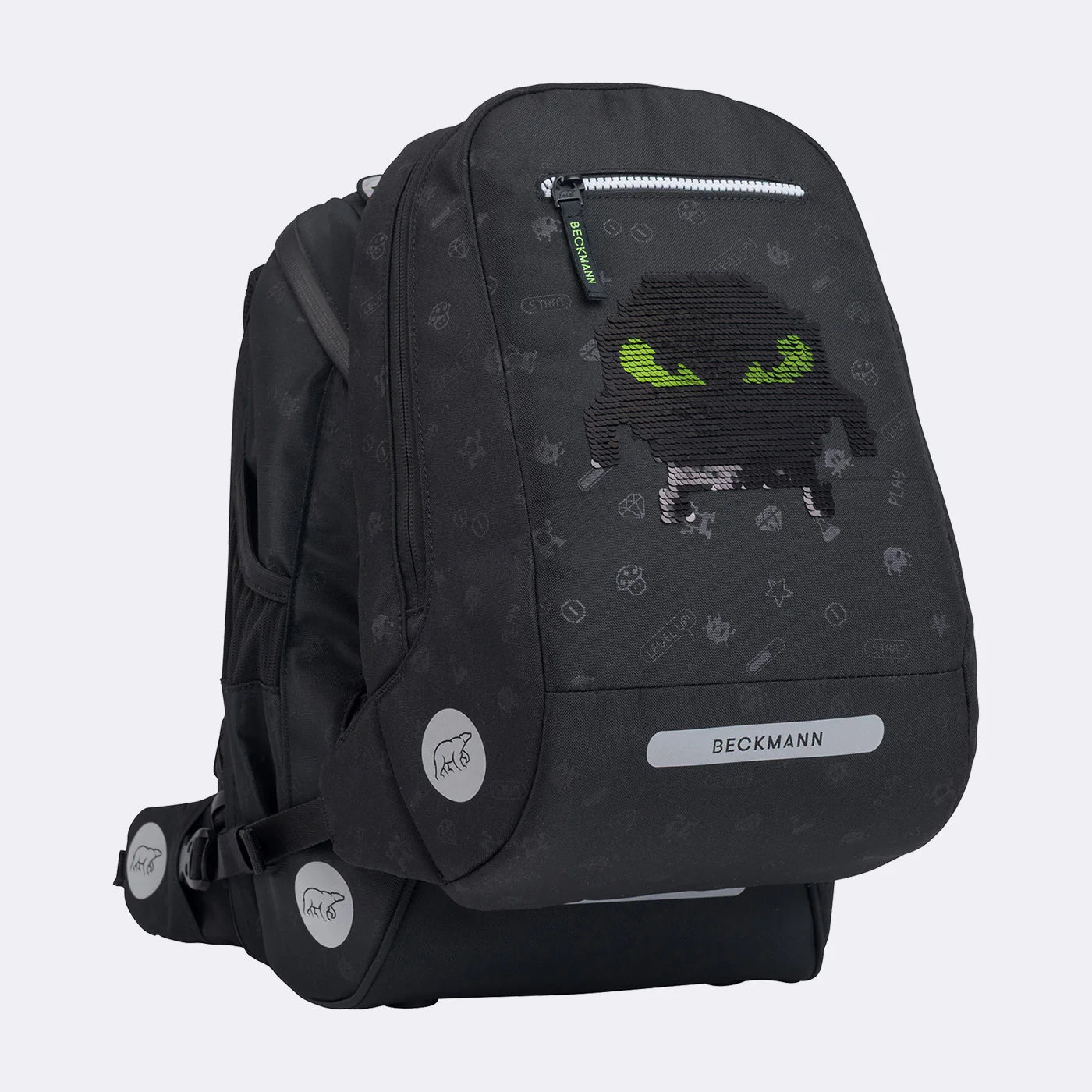 Ghiozdan, rucsac ergonomic cu pernǎ de aer Beckmann, set Active Air FLX 6 piese, Pixel
